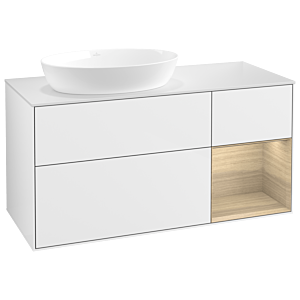 Villeroy and Boch Finion Villeroy and Boch Finion GA51PCGF 120cm, cover plate white matt, Emotion, shelves Oak Veneer , glossy white lacquer