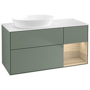 Villeroy and Boch Finion Villeroy and Boch Finion GA51PCGM 120cm, cover plate white matt, Emotion, shelves Oak Veneer , Olive Matt Lacquer