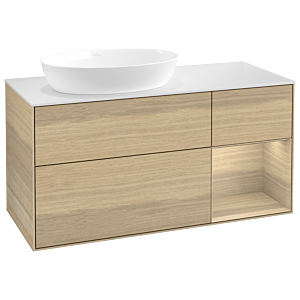 Villeroy und Boch Finion Waschtischunterschrank GA51PCPC 120cm, Abdeckplatte white matt, Emotion, Regale Oak Veneer, Oak Veneer