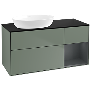 Villeroy and Boch Finion Villeroy and Boch Finion GA52HGGM 120cm, cover plate black matt, Emotion, shelves Midnight matt lacquer, Olive Matt Lacquer