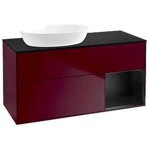 Villeroy and Boch Finion Villeroy and Boch Finion GA52PDHB 120cm, cover plate black matt, Emotion, shelves black matt lacquer, Peony Matt