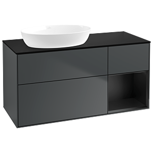Villeroy and Boch Finion Villeroy and Boch Finion GA52PDHG 120cm, cover plate black matt, Emotion, shelves black matt lacquer, midnight Blue Matt Lacquer