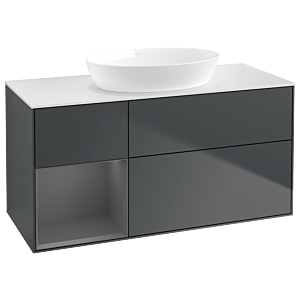 Villeroy and Boch Finion Villeroy and Boch Finion GA61GKHG 120cm, cover plate white matt, Emotion, shelves anthracite matt lacquer, midnight Blue Matt Lacquer