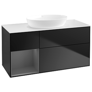 Villeroy and Boch Finion Villeroy and Boch Finion GA61GKPD 120cm, cover plate white matt, Emotion, shelves anthracite matt lacquer, black matt lacquer