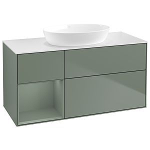 Villeroy and Boch Finion Villeroy and Boch Finion GA61GMGM 120cm, cover plate white matt, Emotion, shelves olive matt lacquer, Olive Matt Lacquer