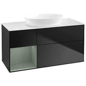 Villeroy and Boch Finion Villeroy and Boch Finion GA61GMPD 120cm, cover plate white matt, Emotion, shelves olive matt lacquer, black matt lacquer