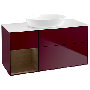 Villeroy and Boch Finion Villeroy and Boch Finion GA61GNHB 120cm, cover plate white matt, Emotion, shelves Walnut Veneer , Peony Matt