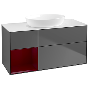 Villeroy and Boch Finion Villeroy and Boch Finion GA61HBGK 120cm, cover plate white matt, Emotion, shelves Peony matt lacquer, anthracite matt