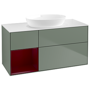Villeroy and Boch Finion Villeroy and Boch Finion GA61HBGM 120cm, cover plate white matt, Emotion, shelves Peony matt lacquer, Olive Matt Lacquer