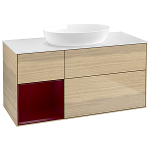 Villeroy and Boch Finion Villeroy and Boch Finion GA61HBPC 120cm, cover plate white matt, Emotion, shelves Peony matt lacquer, Oak Veneer