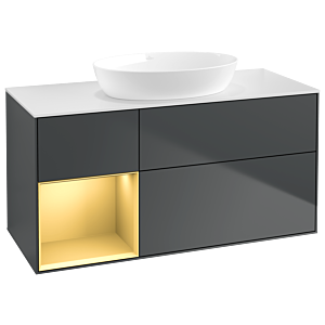 Villeroy and Boch Finion Villeroy and Boch Finion GA61HFHG 120cm, cover plate white matt, Emotion, shelves gold matt lacquer, midnight Blue Matt Lacquer