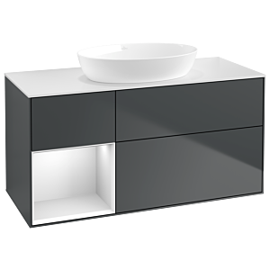 Villeroy and Boch Finion Villeroy and Boch Finion GA61MTHG 120cm, cover plate white matt, Emotion, shelves white matt lacquer, midnight Blue Matt Lacquer