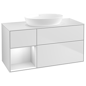Villeroy und Boch Finion Waschtischunterschrank GA61MTMT 120cm, Abdeckplatte white matt, Emotion, Regale White matt lacquer, White matt lacquer