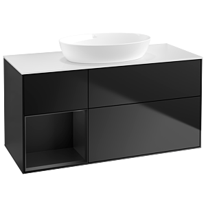 Villeroy and Boch Finion Villeroy and Boch Finion GA61PDPD 120cm, cover plate white matt, Emotion, shelves Black matt lacquer, Black matt lacquer