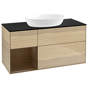 Villeroy and Boch Finion Villeroy and Boch Finion GA62GNPC 120cm, cover plate black matt, Emotion, shelves Walnut Veneer , Oak Veneer
