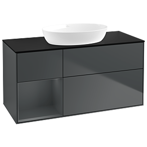 Villeroy und Boch Finion Waschtischunterschrank GA62HGHG 120cm, Abdeckplatte black matt, Emotion, Regale Midnight matt lacquer, Midnight Blue Matt Lacquer