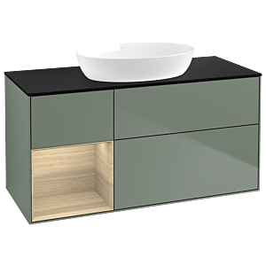 Villeroy and Boch Finion Villeroy and Boch Finion GA62PCGM 120cm, cover plate black matt, Emotion, shelves Oak Veneer , Olive Matt Lacquer