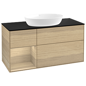Villeroy und Boch Finion Waschtischunterschrank GA62PCPC 120cm, Abdeckplatte black matt, Emotion, Regale Oak Veneer, Oak Veneer