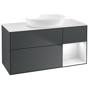 Villeroy and Boch Finion Villeroy and Boch Finion GA71GFHG 120cm, cover plate white matt, Emotion, shelves Glossy white lacquer, Midnight Blue Matt Lacquer