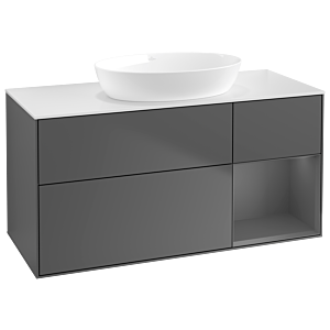 Villeroy and Boch Finion Villeroy and Boch Finion GA71GKGK 120cm, cover plate white matt, Emotion, shelves anthracite matt lacquer, anthracite matt