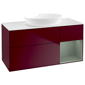Villeroy and Boch Finion Villeroy and Boch Finion GA71GMHB 120cm, cover plate white matt, Emotion, shelves olive matt lacquer, Peony Matt