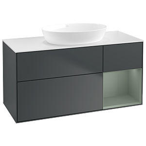 Villeroy and Boch Finion Villeroy and Boch Finion GA71GMHG 120cm, cover plate white matt, Emotion, shelves olive matt lacquer, midnight Blue Matt Lacquer