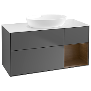 Villeroy and Boch Finion Villeroy and Boch Finion GA71GNGK 120cm, cover plate white matt, Emotion, shelves Walnut Veneer , anthracite matt