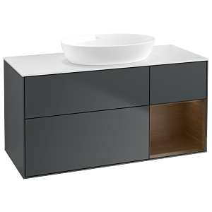 Villeroy and Boch Finion Villeroy and Boch Finion GA71GNHG 120cm, cover plate white matt, Emotion, shelves Walnut Veneer , Midnight Blue Matt Lacquer