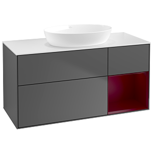 Villeroy and Boch Finion Villeroy and Boch Finion GA71HBGK 120cm, cover plate white matt, Emotion, shelves Peony matt lacquer, anthracite matt