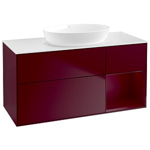 Villeroy et Boch Finion Villeroy et Boch GA71HBHB 120cm, plaque de recouvrement blanc mat, Emotion, étagères Peony laqué mat, Peony Matt