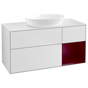 Villeroy und Boch Finion Waschtischunterschrank GA71HBMT 120cm, Abdeckplatte white matt, Emotion, Regale Peony matt lacquer, White matt lacquer