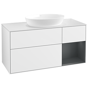 Villeroy and Boch Finion Villeroy and Boch Finion GA71HGGF 120cm, cover plate white matt, Emotion, shelves Midnight matt lacquer, Glossy white lacquer