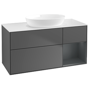Villeroy and Boch Finion Villeroy and Boch Finion GA71HGGK 120cm, cover plate white matt, Emotion, shelves midnight matt lacquer, anthracite matt