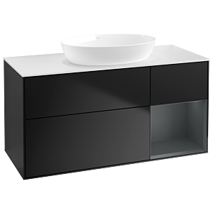 Villeroy and Boch Finion Villeroy and Boch Finion GA71HGPD 120cm, cover plate white matt, Emotion, shelves midnight matt lacquer, black matt lacquer