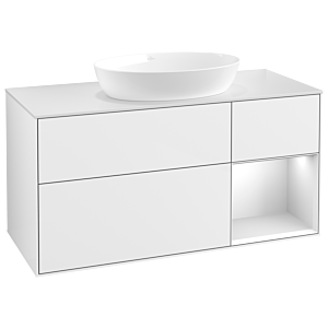 Villeroy and Boch Finion Villeroy and Boch Finion GA71MTGF 120cm, cover plate white matt, Emotion, shelves white matt lacquer, glossy white lacquer
