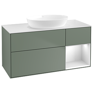 Villeroy and Boch Finion Villeroy and Boch Finion GA71MTGM 120cm, cover plate white matt, Emotion, shelves white matt lacquer, Olive Matt Lacquer