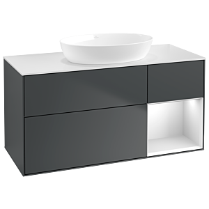 Villeroy and Boch Finion Villeroy and Boch Finion GA71MTHG 120cm, cover plate white matt, Emotion, shelves white matt lacquer, midnight Blue Matt Lacquer