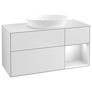 Villeroy und Boch Finion Waschtischunterschrank GA71MTMT 120cm, Abdeckplatte white matt, Emotion, Regale White matt lacquer, White matt lacquer