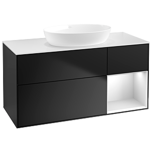 Villeroy and Boch Finion Villeroy and Boch Finion GA71MTPD 120cm, cover plate white matt, Emotion, shelves white matt lacquer, black matt lacquer