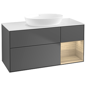 Villeroy and Boch Finion Villeroy and Boch Finion GA71PCGK 120cm, cover plate white matt, Emotion, shelves Oak Veneer , anthracite matt