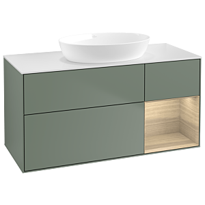 Villeroy and Boch Finion Villeroy and Boch Finion GA71PCGM 120cm, cover plate white matt, Emotion, shelves Oak Veneer , Olive Matt Lacquer