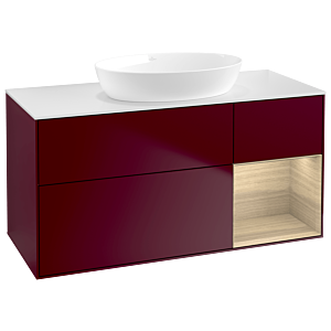 Villeroy et Boch Finion Villeroy et Boch GA71PCHB 120cm, plaque de recouvrement blanc mat, emotion, étagères Oak Veneer , Peony Matt