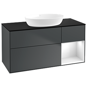 Villeroy and Boch Finion Villeroy and Boch Finion GA72GFHG 120cm, cover plate black matt, Emotion, shelves Glossy white lacquer, Midnight Blue Matt Lacquer