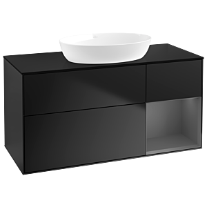 Villeroy and Boch Finion Villeroy and Boch Finion GA72GKPD 120cm, cover plate black matt, Emotion, shelves anthracite matt lacquer, black matt lacquer