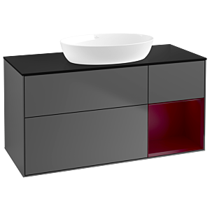 Villeroy and Boch Finion Villeroy and Boch Finion GA72HBGK 120cm, cover plate black matt, Emotion, shelves Peony matt lacquer, anthracite matt