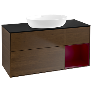 Villeroy and Boch Finion Villeroy and Boch Finion GA72HBGN 120cm, cover plate black matt, Emotion, shelves Peony matt lacquer, Peony veneer