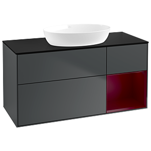 Villeroy and Boch Finion Villeroy and Boch Finion GA72HBHG 120cm, cover plate black matt, Emotion, shelves Peony matt lacquer, midnight Blue Matt Lacquer