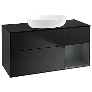 Villeroy und Boch Finion Waschtischunterschrank GA72HGPD 120cm, Abdeckplatte black matt, Emotion, Regale Midnight matt lacquer, Black matt lacquer