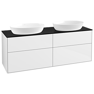 Villeroy et Boch Finion Villeroy et Boch GA8200GF 160x60.3cm, Emotion, plaque de recouvrement noir mat, laqué blanc brillant