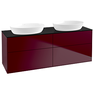 Villeroy und Boch Finion Waschtischunterschrank GA8200HB 160x60,3cm, Emotion, Abdeckplatte black matt, Peony Matt